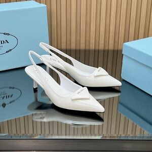 Prada White Slingback Heels